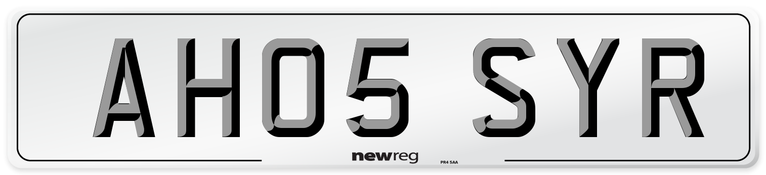 AH05 SYR Number Plate from New Reg